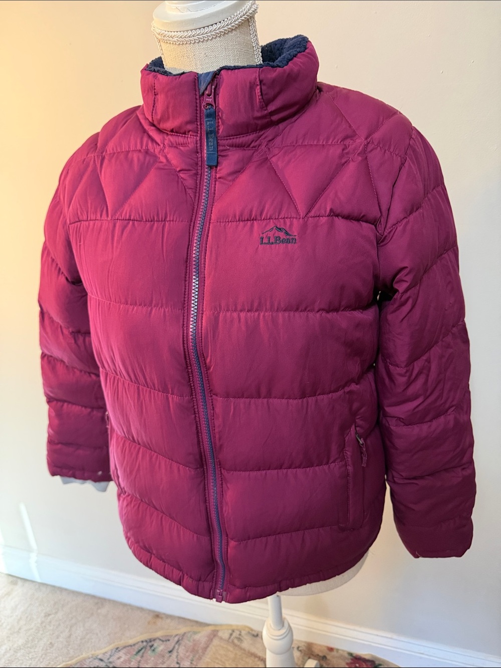 L.L. Bean Kids' Puffer Jacket - Deep Raspberry - Picture 2 of 7